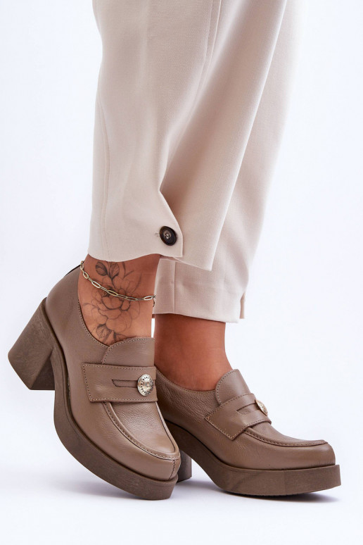 Pelle scarpe Femminile con i tacchi beige Lemar Dunadia Pelle scarpe Femminile con i tacchi beige Lemar Dunadia