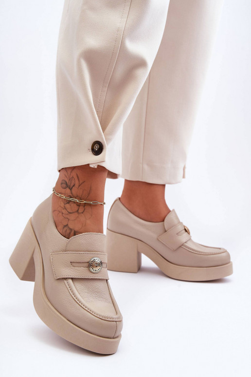 Pelle scarpe Femminile con i tacchi beige Lemar Dunadia Pelle scarpe Femminile con i tacchi beige Lemar Dunadia
