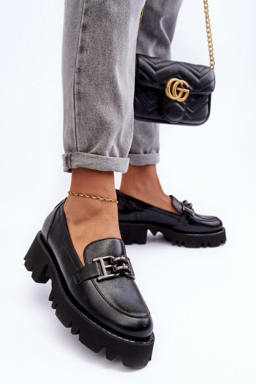 Femminile Pelle scarpe Mocassini con ornamenti Laura Messi 2699 colore nero Femminile Pelle scarpe Mocassini con ornamenti Laura Messi 2699 colore nero