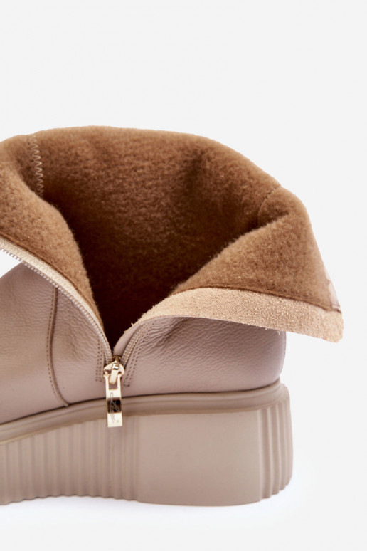 Stivali da donna con una piattaforma beige Lemar Jenefer Stivali da donna con una piattaforma beige Lemar Jenefer