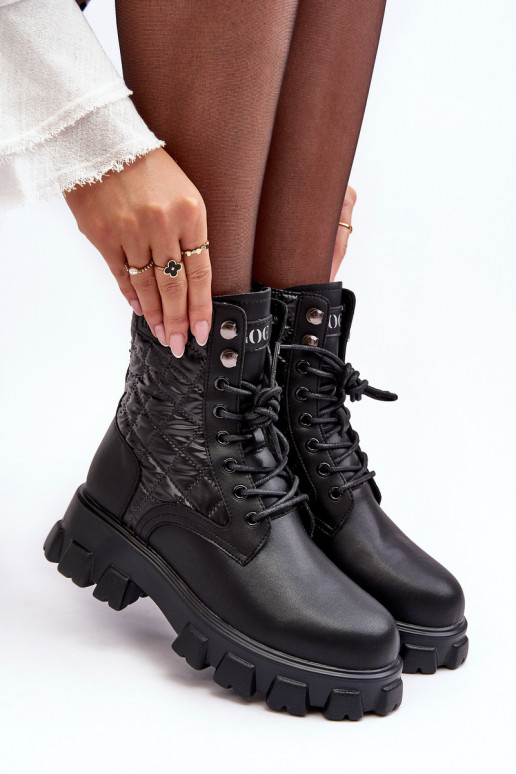 Pelle Stivaletti da lavoro con tacchi larghi GOE MM2N4021 colore nero Pelle Stivaletti da lavoro con tacchi larghi GOE MM2N4021 colore nero