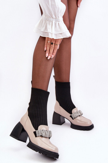 Stivali da donna Da Skarpet con i tacchi beige S.Barski MR870-41