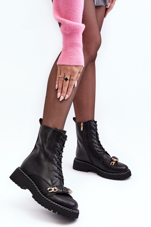 Stivali da donna stivali da equitazione alti con ornamenti colore nero S.Barski MR870-68 Stivali da donna stivali da equitazione alti con ornamenti colore nero S.Barski MR870-68