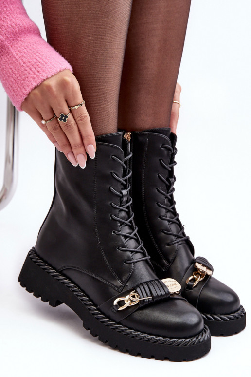 Stivali da donna stivali da equitazione alti con ornamenti colore nero S.Barski MR870-68 Stivali da donna stivali da equitazione alti con ornamenti colore nero S.Barski MR870-68