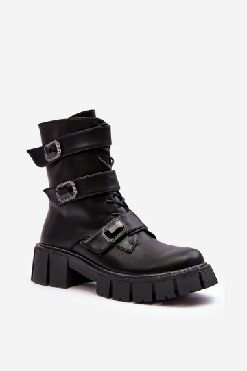 stivali da equitazione alti Stivali da donna in pelle naturale colore nero S.Barski MR870-62 2