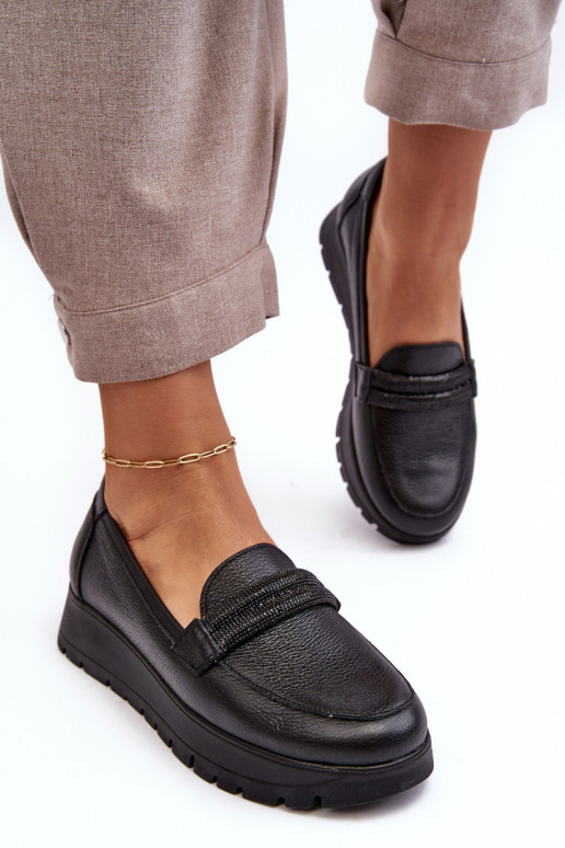 Pelle scarpe con una piattaforma con ornamenti colore nero Lemar Lehira Pelle scarpe con una piattaforma con ornamenti colore nero Lemar Lehira