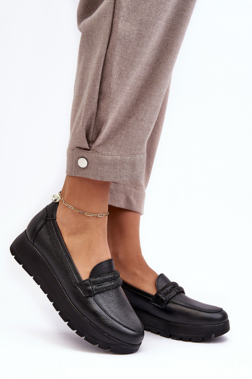 Pelle scarpe con una piattaforma con ornamenti colore nero Lemar Lehira Pelle scarpe con una piattaforma con ornamenti colore nero Lemar Lehira