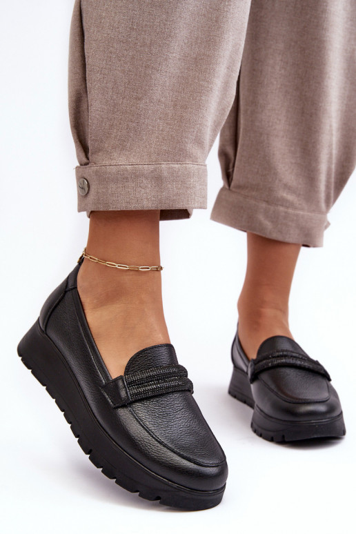 Pelle scarpe con una piattaforma con ornamenti colore nero Lemar Lehira Pelle scarpe con una piattaforma con ornamenti colore nero Lemar Lehira