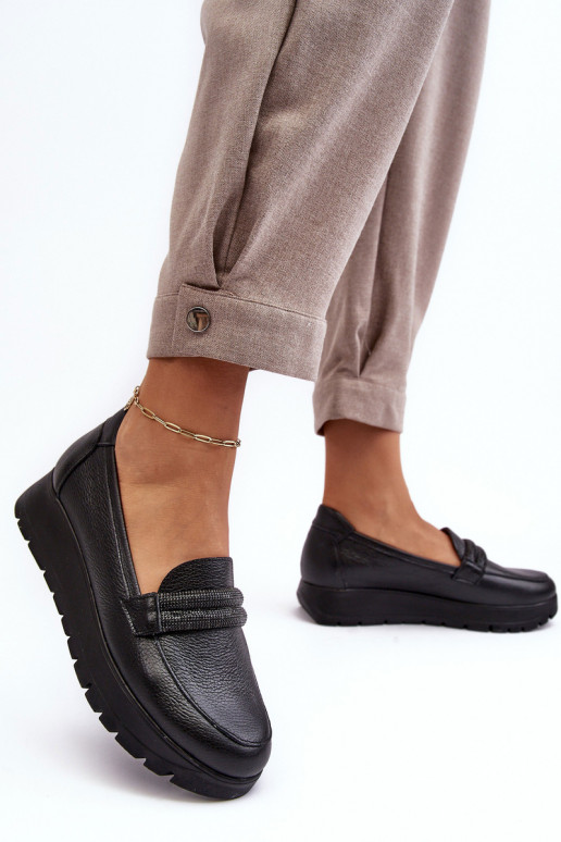 Pelle scarpe con una piattaforma con ornamenti colore nero Lemar Lehira Pelle scarpe con una piattaforma con ornamenti colore nero Lemar Lehira