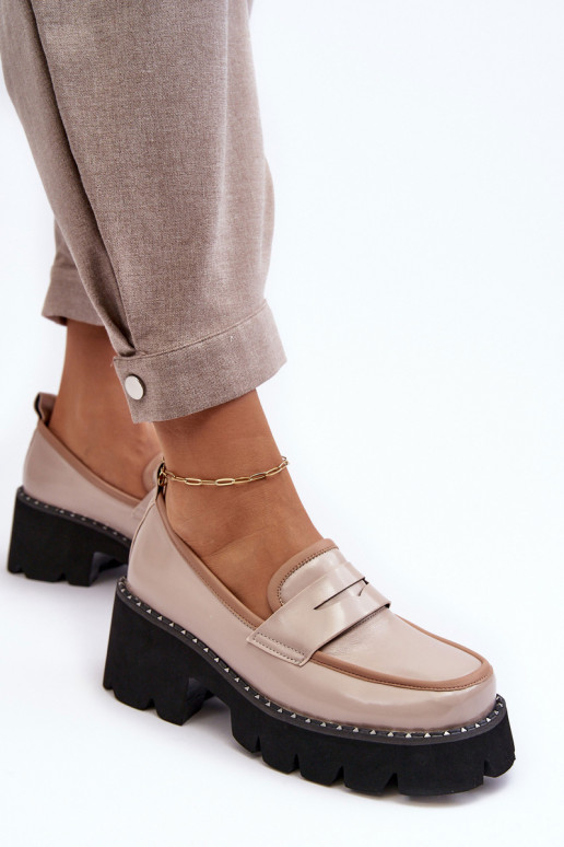 Pelle Femminile Mocassini D&A MR870-32 beige Pelle Femminile Mocassini D&A MR870-32 beige