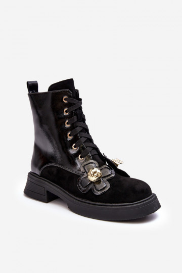 Alla moda Femminile Stivali con cerniere con bellissimi dettagli D&A MR870-76 colore nero 2