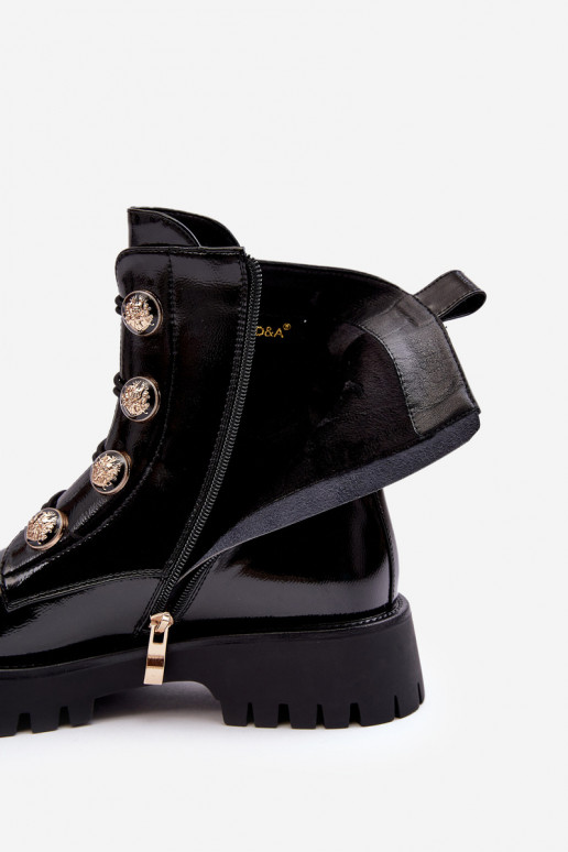 Femminile riscaldamento Stivali Con decorazionii Guzikami D&A MR870-51 colore nero Femminile riscaldamento Stivali Con decorazionii Guzikami D&A MR870-51 colore nero