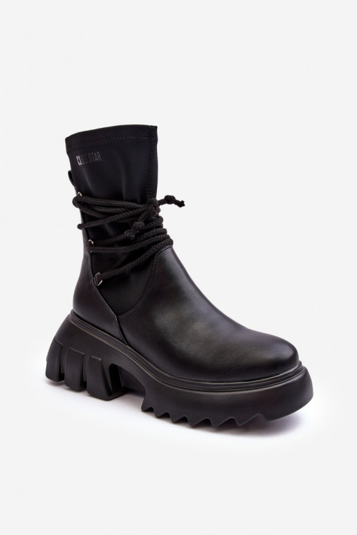 Stivali con una piattaforma con dettagli eleganti colore nero Big Star MM274590