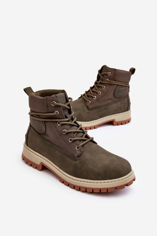 Deveschio Stivali scarpe Memory Foam colore kaki Big Star KK174205