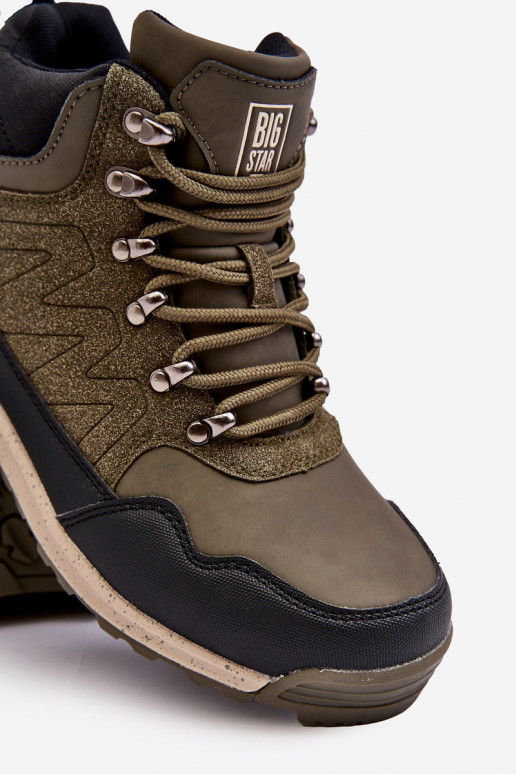 Femminile Scarponi da trekking riscaldati colore kaki Big Star MM274480 Femminile Scarponi da trekking riscaldati colore kaki Big Star MM274480