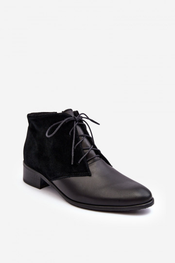 Alla moda Femminile Stivali stringati colore nero Kefora 2