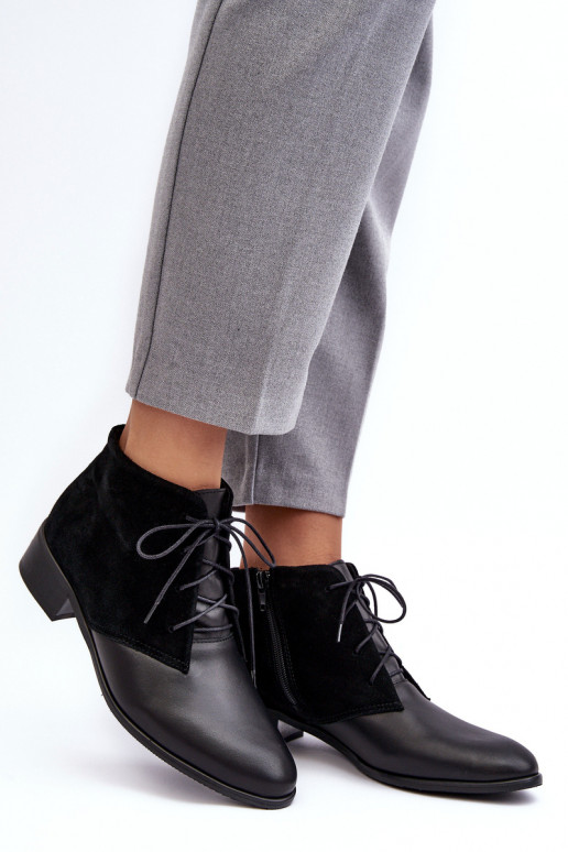 Alla moda Femminile Stivali stringati colore nero Kefora Alla moda Femminile Stivali stringati colore nero Kefora