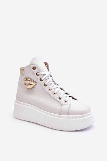 Scarpe per il tempo libero Alto con cerniere Lemar Colore bianco Katerin 2