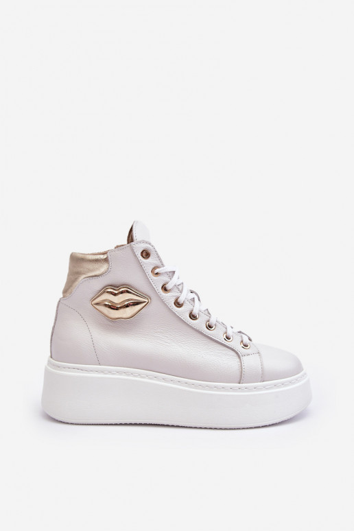 Scarpe per il tempo libero Alto con cerniere Lemar Colore bianco Katerin Scarpe per il tempo libero Alto con cerniere Lemar Colore bianco Katerin