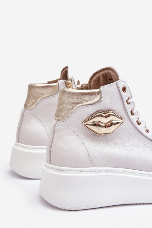 Scarpe per il tempo libero Alto con cerniere Lemar Colore bianco Katerin Scarpe per il tempo libero Alto con cerniere Lemar Colore bianco Katerin