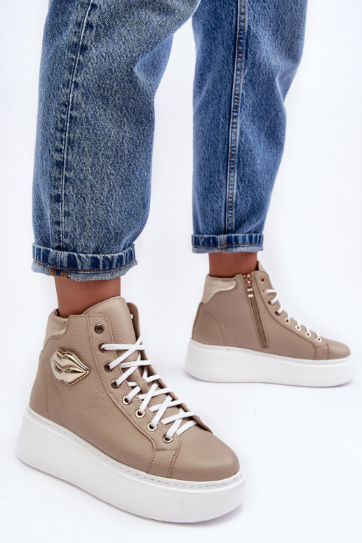 Scarpe per il tempo libero Alto con cerniere Lemar beige Katerin Scarpe per il tempo libero Alto con cerniere Lemar beige Katerin