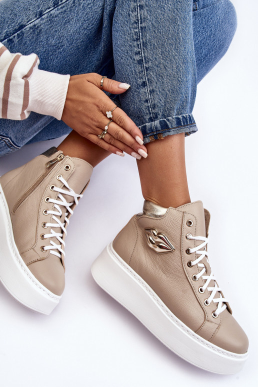 Scarpe per il tempo libero Alto con cerniere Lemar beige Katerin Scarpe per il tempo libero Alto con cerniere Lemar beige Katerin