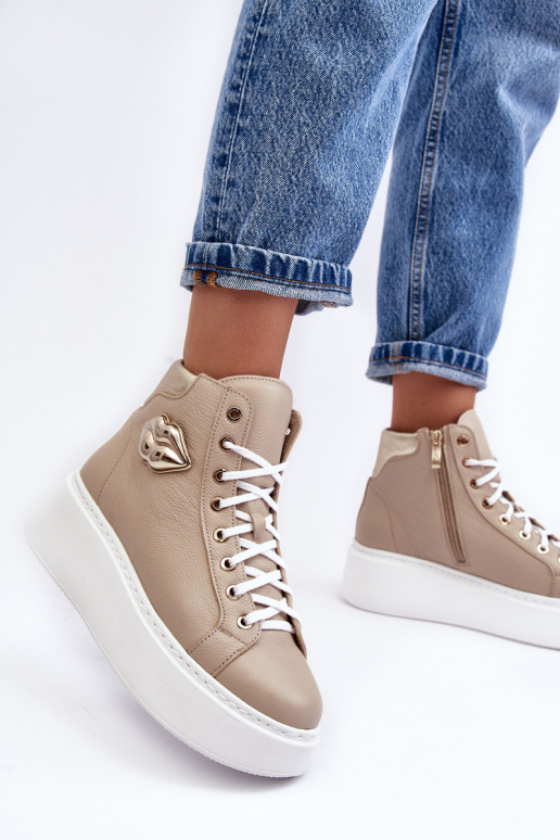 Scarpe per il tempo libero Alto con cerniere Lemar beige Katerin Scarpe per il tempo libero Alto con cerniere Lemar beige Katerin