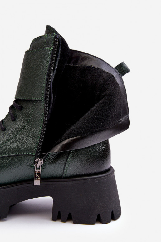 Pelle Stivali da equitazione alti colore verde Lemar Anceria Pelle Stivali da equitazione alti colore verde Lemar Anceria