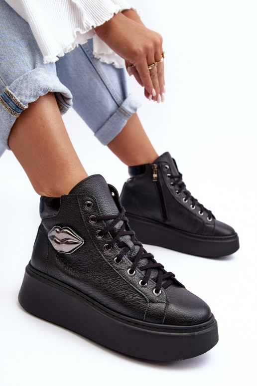 Scarpe per il tempo libero Alto con cerniere Lemar colore nero Katerin Scarpe per il tempo libero Alto con cerniere Lemar colore nero Katerin