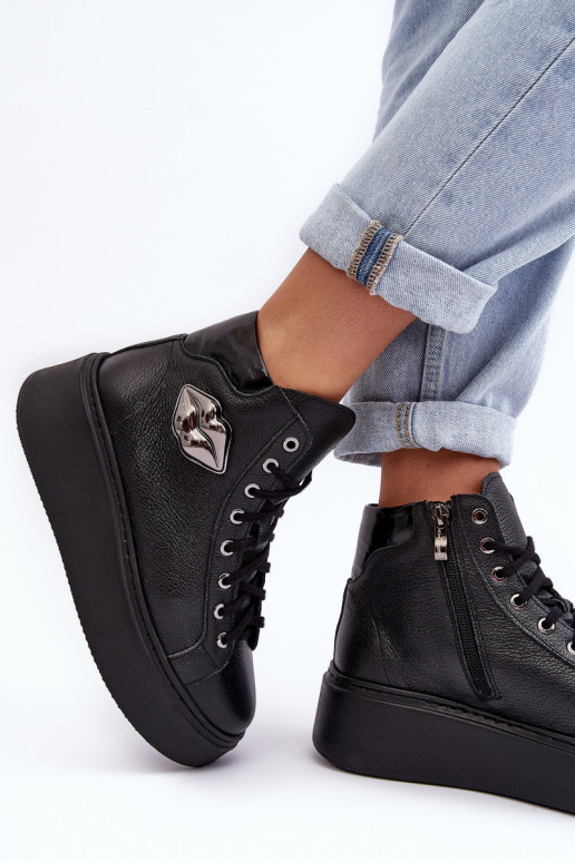 Scarpe per il tempo libero Alto con cerniere Lemar colore nero Katerin Scarpe per il tempo libero Alto con cerniere Lemar colore nero Katerin