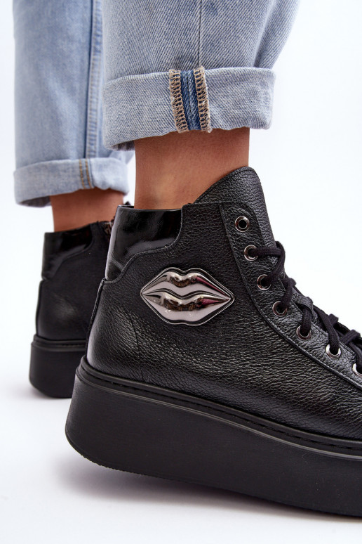 Scarpe per il tempo libero Alto con cerniere Lemar colore nero Katerin Scarpe per il tempo libero Alto con cerniere Lemar colore nero Katerin