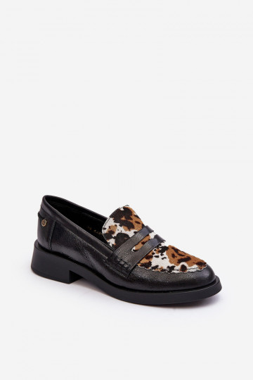 Mocassini in pelle da donna Tai turiciejka 06250-01 neri 2