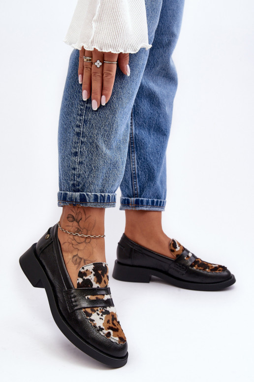 Pelle scarpe mocassini da donna Deveciejka 06250-01 colore nero Pelle scarpe mocassini da donna Deveciejka 06250-01 colore nero