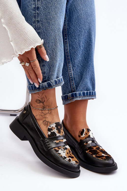 Pelle scarpe mocassini da donna Deveciejka 06250-01 colore nero Pelle scarpe mocassini da donna Deveciejka 06250-01 colore nero