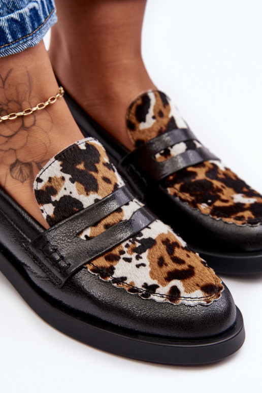 Pelle scarpe mocassini da donna Deveciejka 06250-01 colore nero Pelle scarpe mocassini da donna Deveciejka 06250-01 colore nero