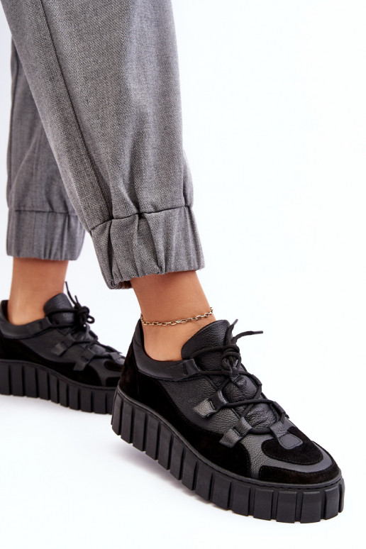 Femminile Pelle scarpe da ginnastica con una piattaforma M01/1 Zazoo colore nero Femminile Pelle scarpe da ginnastica con una piattaforma M01/1 Zazoo colore nero