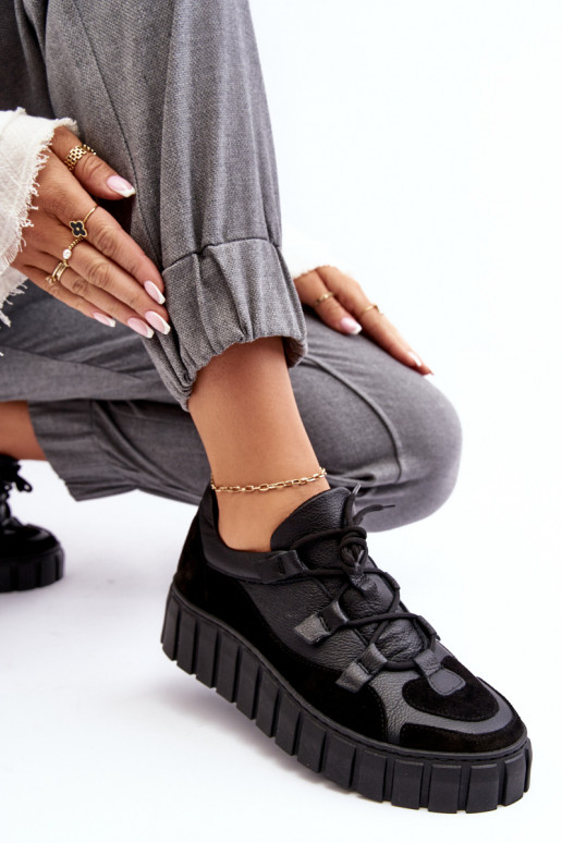 Femminile Pelle scarpe da ginnastica con una piattaforma M01/1 Zazoo colore nero Femminile Pelle scarpe da ginnastica con una piattaforma M01/1 Zazoo colore nero