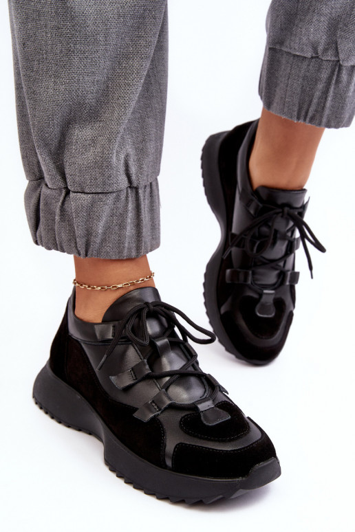 Pelle scarpe da ginnastica Femminile M01/2 Zazoo colore nero Pelle scarpe da ginnastica Femminile M01/2 Zazoo colore nero