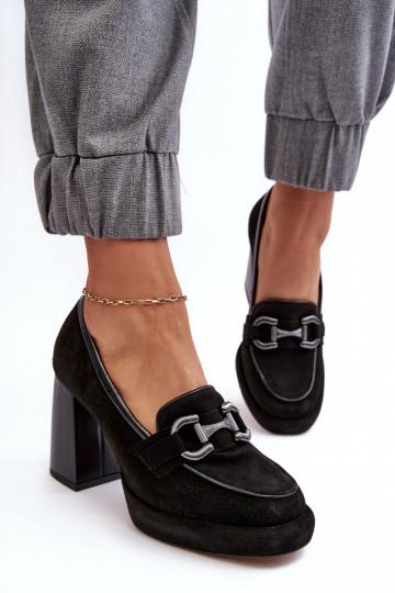 Pelle Scarpe Su un enorme palo Laura Messi 2706 colore nero