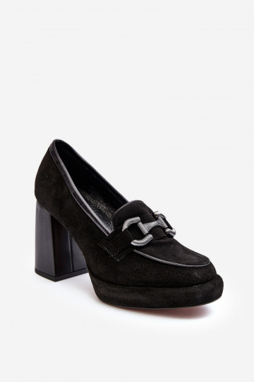 Scarpe in pelle con tacco alto Laura Messi 2706 nere 2