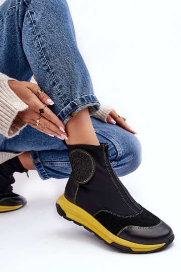 Stivali da donna con cerniere Deveciejka 06297-01 colore nero