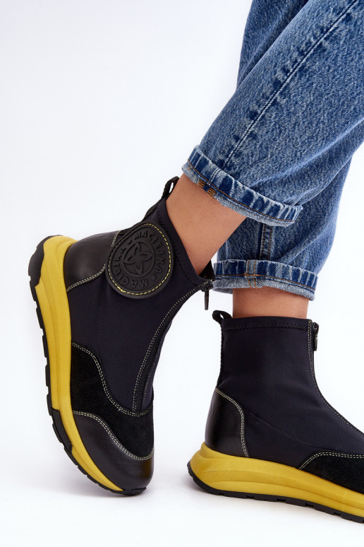 Stivali da donna con cerniere Deveciejka 06297-01 colore nero Stivali da donna con cerniere Deveciejka 06297-01 colore nero