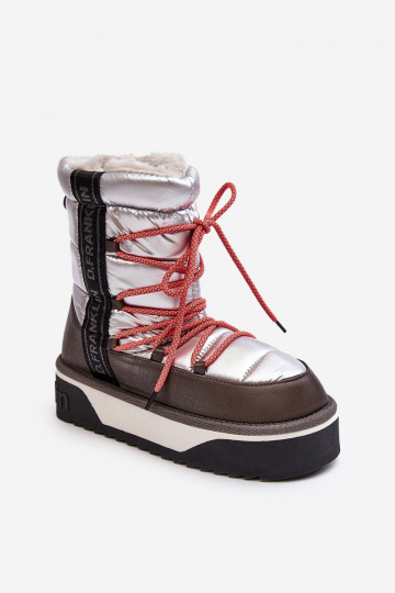 Stivali da neve Femminile Su una suola spessa Vegano D.Franklin DFSH371006 color argento