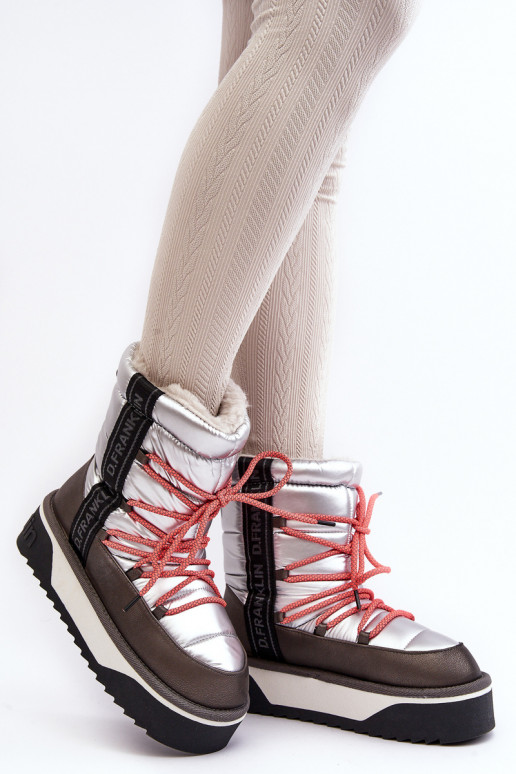 Stivali da neve Femminile Su una suola spessa Vegano D.Franklin DFSH371006 color argento Stivali da neve Femminile Su una suola spessa Vegano D.Franklin DFSH371006 color argento