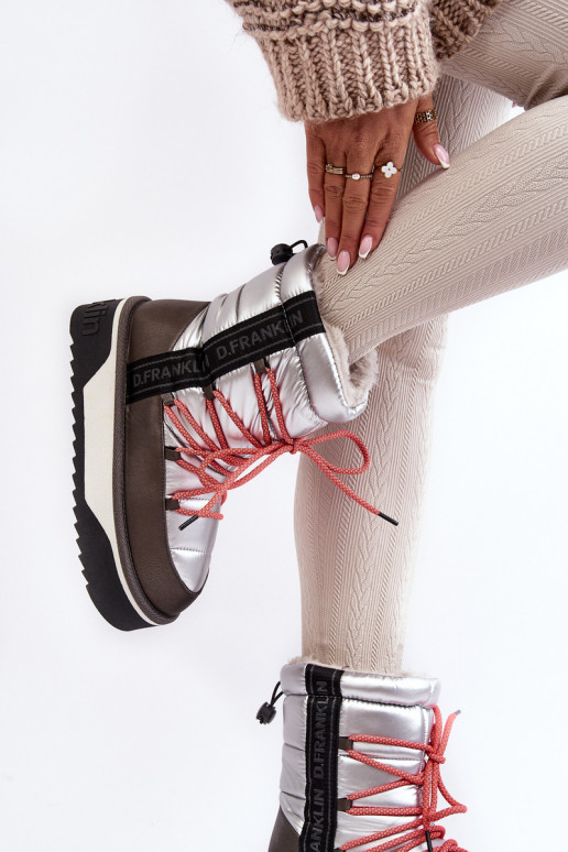 Stivali da neve Femminile Su una suola spessa Vegano D.Franklin DFSH371006 color argento Stivali da neve Femminile Su una suola spessa Vegano D.Franklin DFSH371006 color argento