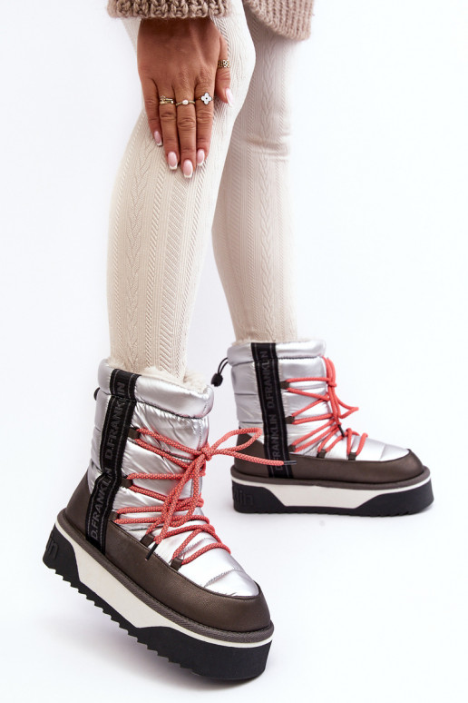 Stivali da neve Femminile Su una suola spessa Vegano D.Franklin DFSH371006 color argento Stivali da neve Femminile Su una suola spessa Vegano D.Franklin DFSH371006 color argento