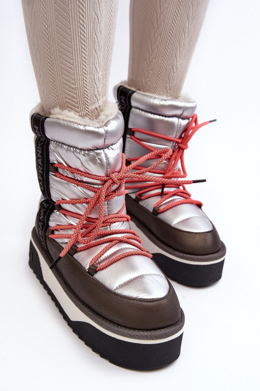 Stivali da neve Femminile Su una suola spessa Vegano D.Franklin DFSH371006 color argento Stivali da neve Femminile Su una suola spessa Vegano D.Franklin DFSH371006 color argento