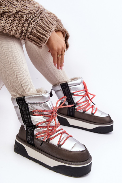 Stivali da neve Femminile Su una suola spessa Vegano D.Franklin DFSH371006 color argento Stivali da neve Femminile Su una suola spessa Vegano D.Franklin DFSH371006 color argento