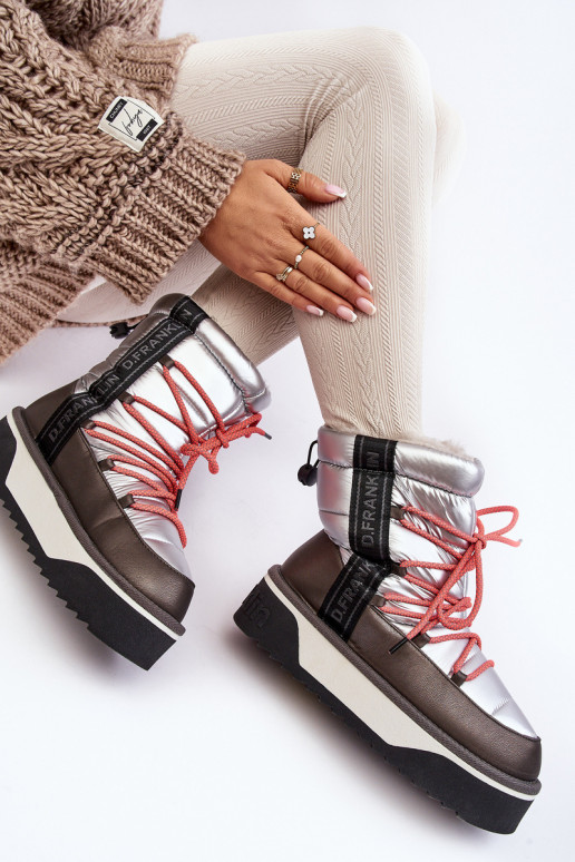 Stivali da neve Femminile Su una suola spessa Vegano D.Franklin DFSH371006 color argento Stivali da neve Femminile Su una suola spessa Vegano D.Franklin DFSH371006 color argento