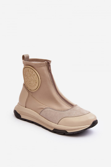 Stivali da donna con cerniere Deveciejka 06297-22 beige 2